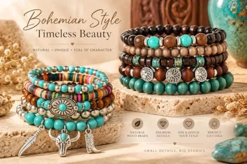 JYSO Mystery Jewelry Jar Bundle – 45+ Piece Turquoise Boho Western Jewelry Set for Women | 11.9"x2.87"x5.98" (30.2cm x 7.3cm x 15.2cm) thumbnail 3