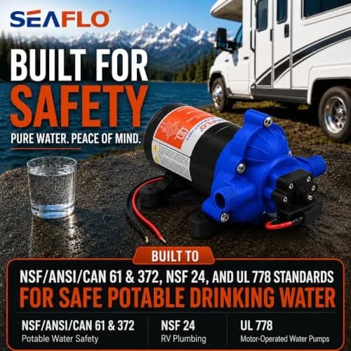 SEAFLO Water Pressure Pump 12V | 3 GPM | 45 PSI | Blue Housing | Versatile Marine & RV Pump thumbnail 6