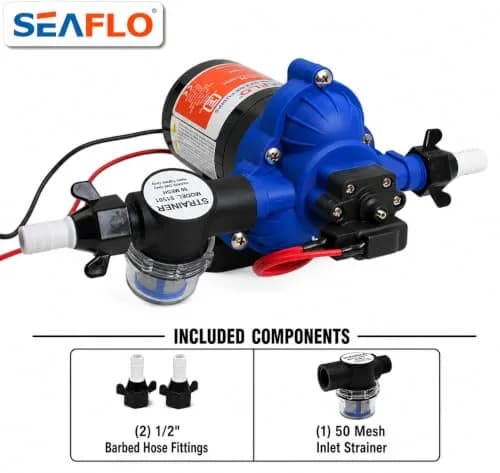 SEAFLO Water Pressure Pump 12V | 3 GPM | 45 PSI | Blue Housing | Versatile Marine & RV Pump thumbnail 3