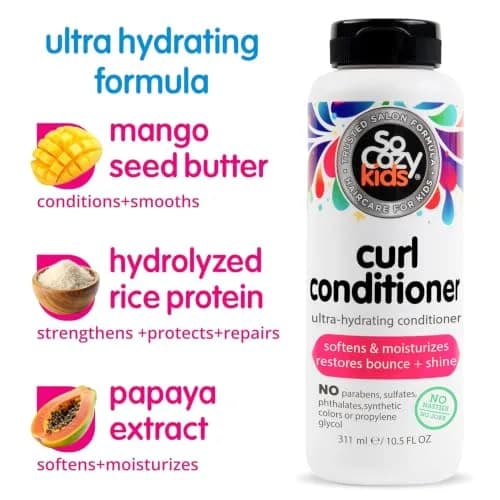 SO COZY Curl Conditioner | Kid's Hair | Softens, Restores Bounce & Shine | No Parabens, Sulfates, Dyes, Sweet-Crème (10.5 Fl Oz Pack of 12) thumbnail 3