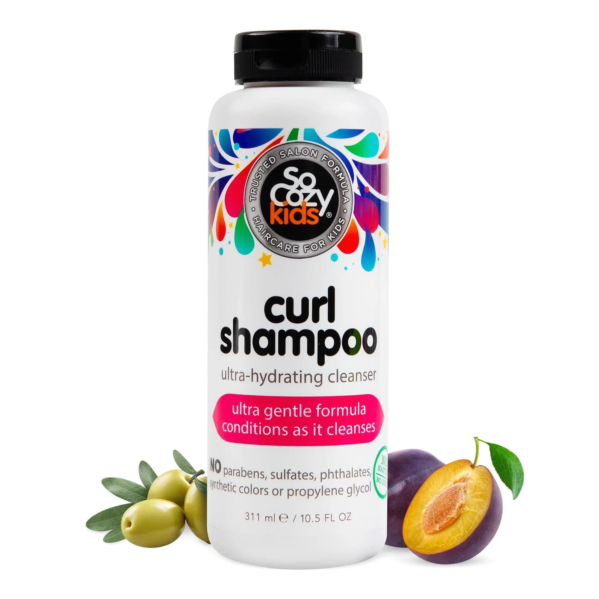 SO COZY Curl Shampoo for Kids Hair | Ultra-Hydrating Cleanser 311ml (10.5 Fl Oz) | Keratin, Plum Seed Oil, Olive Oil - main product image