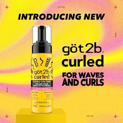 Got2B Curled Flexible Curl Foam Mousse for Wavy & Curly Hair, 1212 ml (40.2 Fl Oz) Pack of 6 | Humidity Resistant thumbnail 2