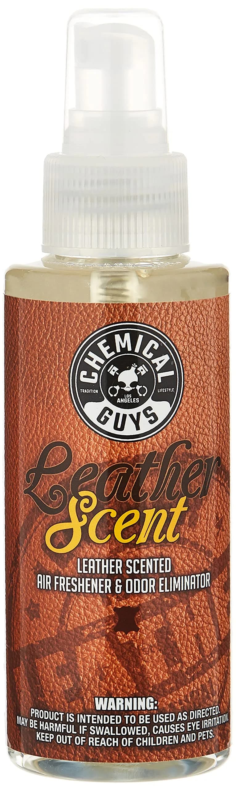 Chemical Guys Leather Scent Air Freshener & Odor Neutralizer Spray 4 Fl Oz | Luxurious Leather Fragrance for Cars & Home - main product image