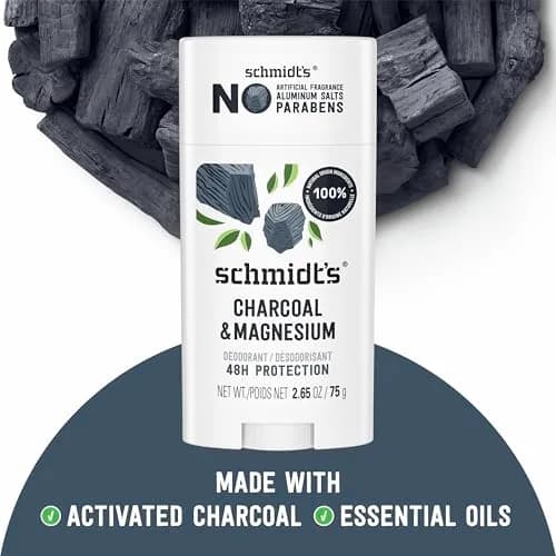 Schmidt's Natural Vegan Deodorant Charcoal & Magnesium Stick 2.6 oz (74g) | 24-Hour Odor Protection thumbnail 5
