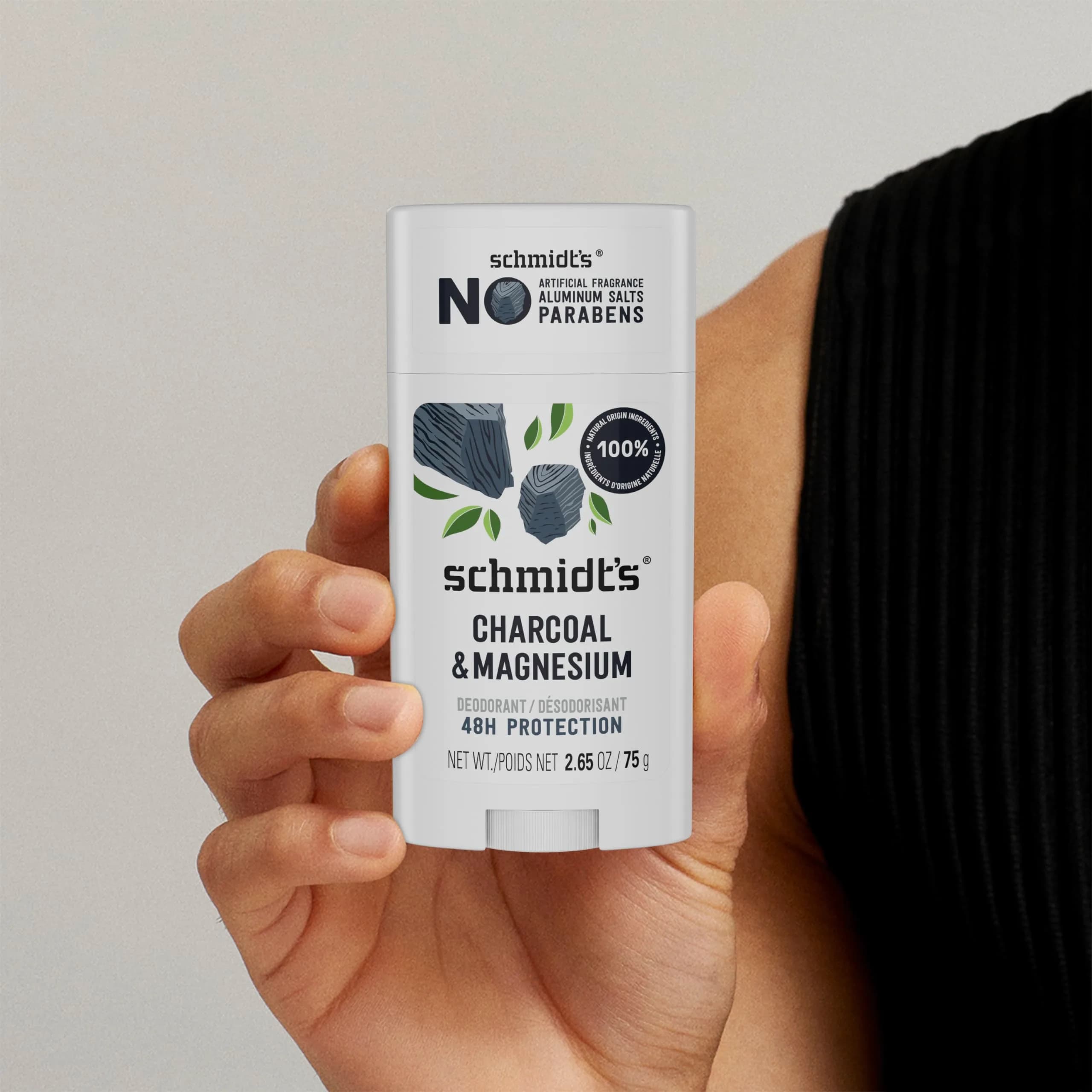 Schmidt's Natural Vegan Deodorant Charcoal & Magnesium Stick 2.6 oz (74g) | 24-Hour Odor Protection - view 6