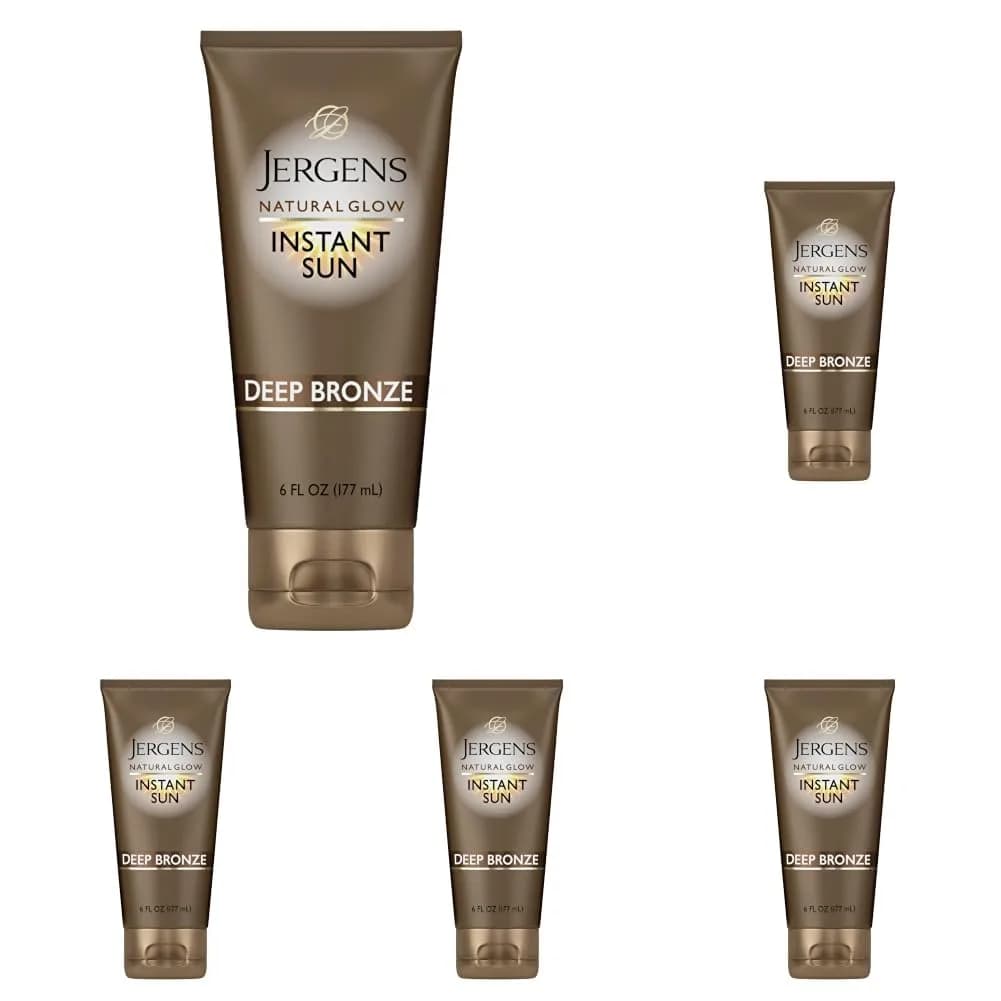 Jergens Natural Glow Instant Tanning Moisturizer Deep Bronze 30 Fl Oz (Pack of 5) | Streak-Free Color for Sun-Kissed Skin - main product image