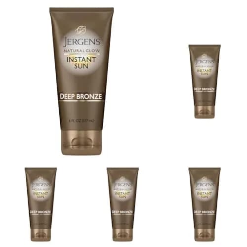 Jergens Natural Glow Instant Tanning Moisturizer Deep Bronze 30 Fl Oz (Pack of 5) | Streak-Free Color for Sun-Kissed Skin thumbnail 1