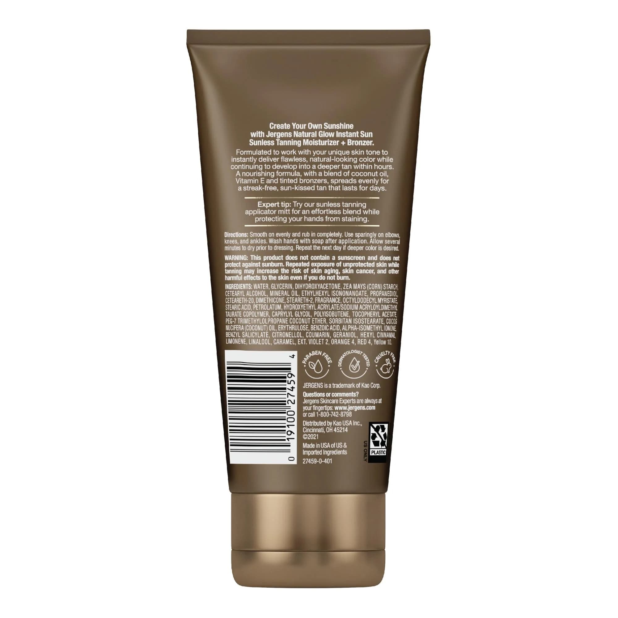 Jergens Natural Glow Instant Tanning Moisturizer Deep Bronze 30 Fl Oz (Pack of 5) | Streak-Free Color for Sun-Kissed Skin - view 8