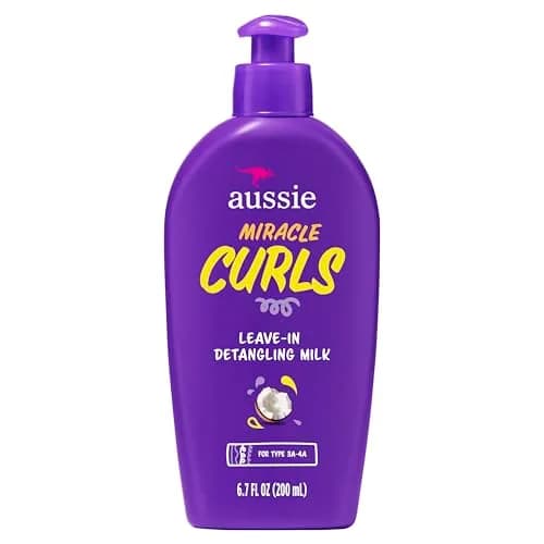 Aussie Miracle Curls Detangling Milk Leave-In Conditioner 163ml (5.5 Fl Oz) | Coconut & Jojoba Oil for Curly Hair thumbnail 1