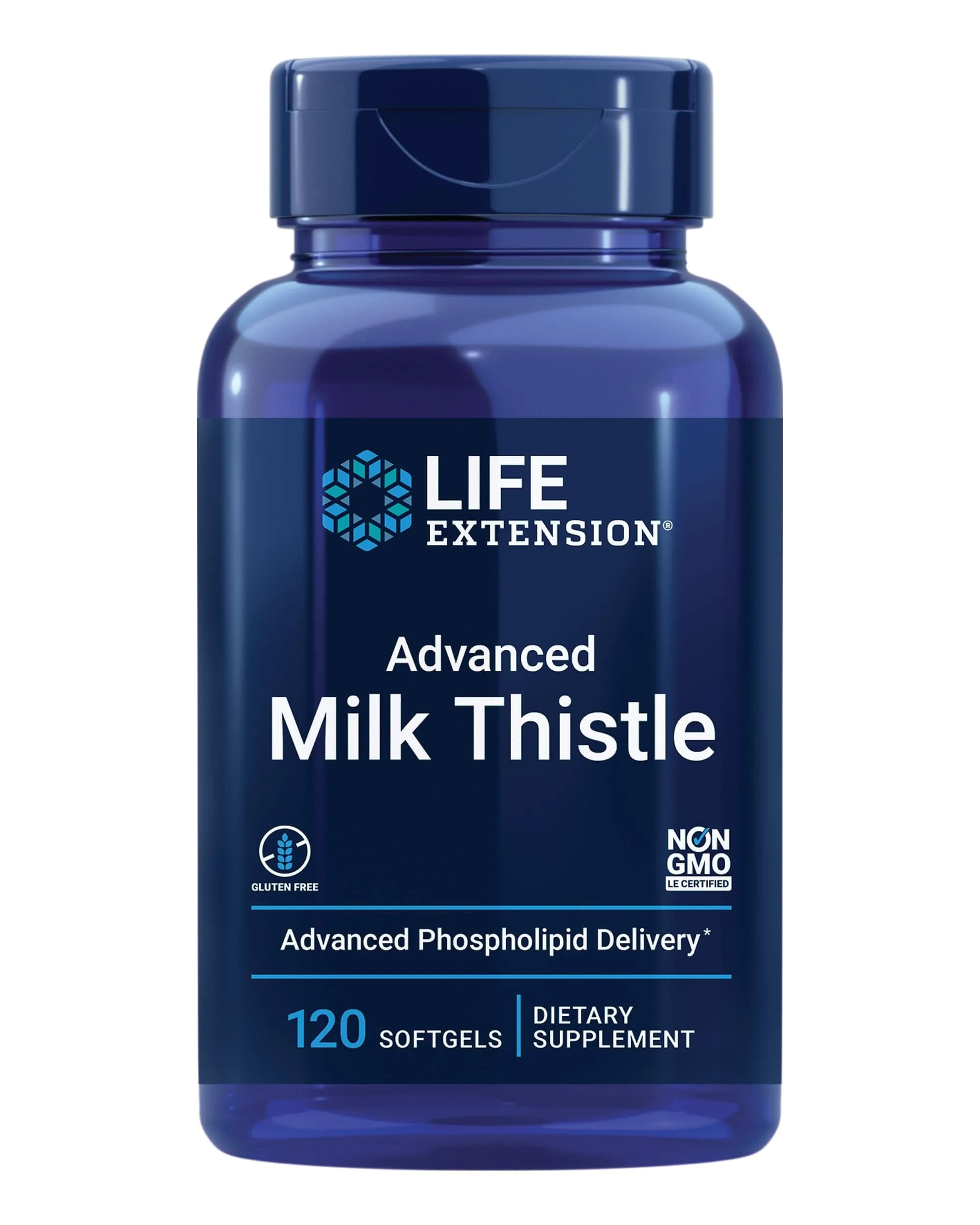 Life Extension Advanced Milk Thistle Silymarin Softgels 120 Count (Pack of 12) | Liver Health & Detox Support — Dark Amber