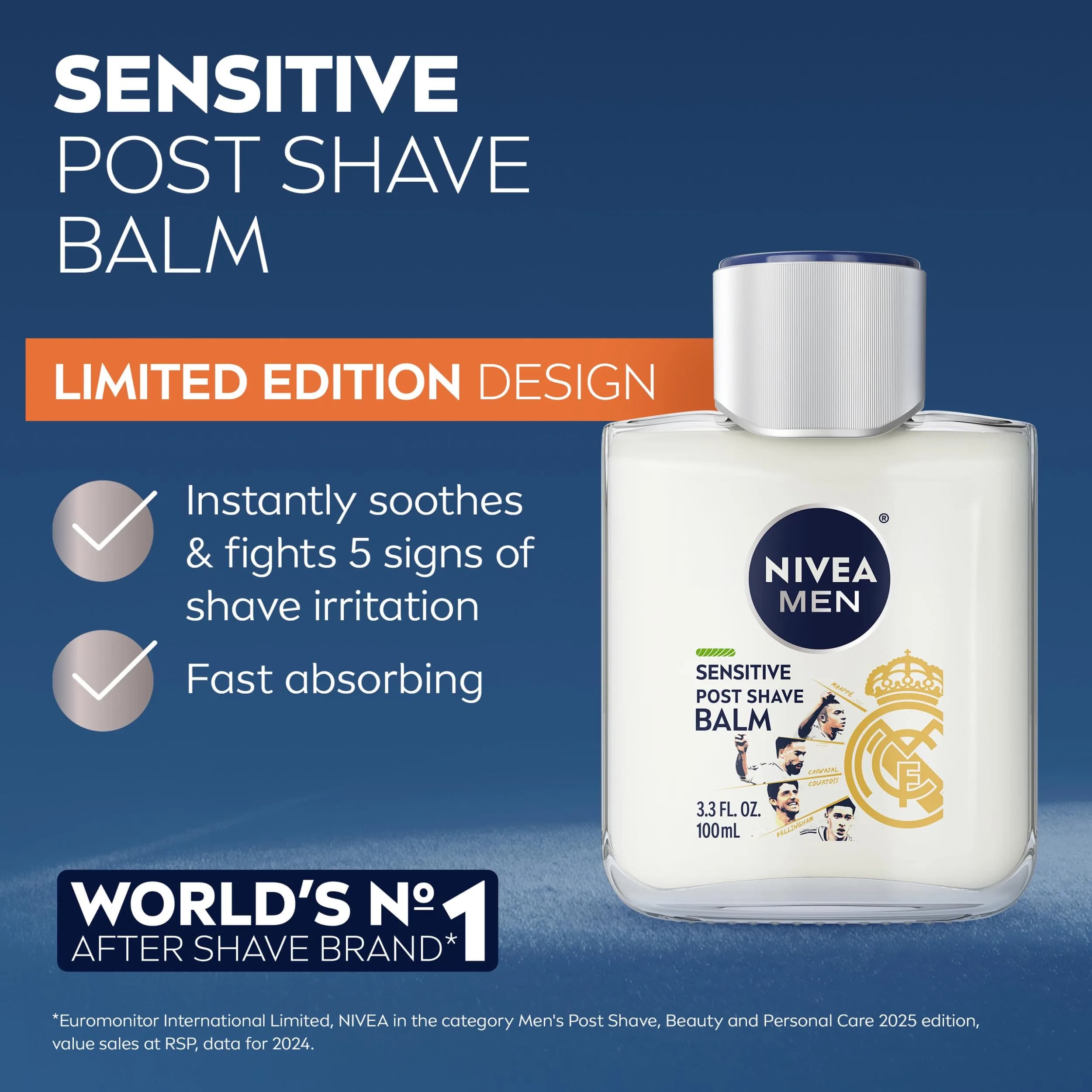 NIVEA MEN Sensitive Post Shave Balm, Alcohol-Free Soothing Moisturizer 296ml (3.3 Fl Oz) | Fights 5 Signs of Shave Irritation - view 3