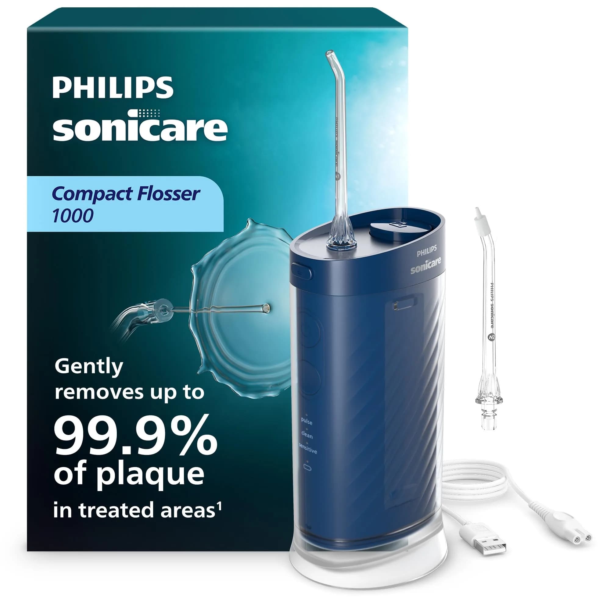 Philips Sonicare Compact Flosser 1000 Portable Water Flosser | 3 Modes for Effective Oral Care