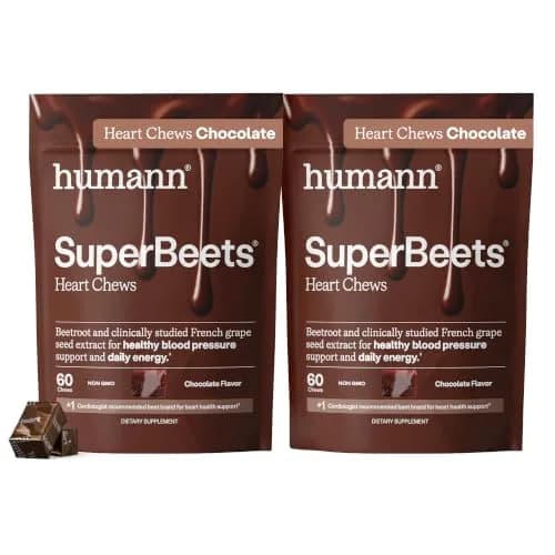 HumanN SuperBeets Heart Chews Chocolate Flavor 120 Count | Nitric Oxide Support thumbnail 1
