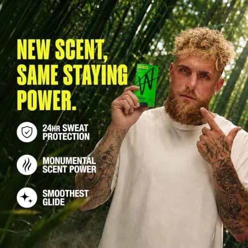 W by Jake Paul Men's Antiperspirant 2.6 oz | 24 Hour Sweat & Odor Protection, Vitamin-Infused Formula, Bamboo Burst Scent thumbnail 2