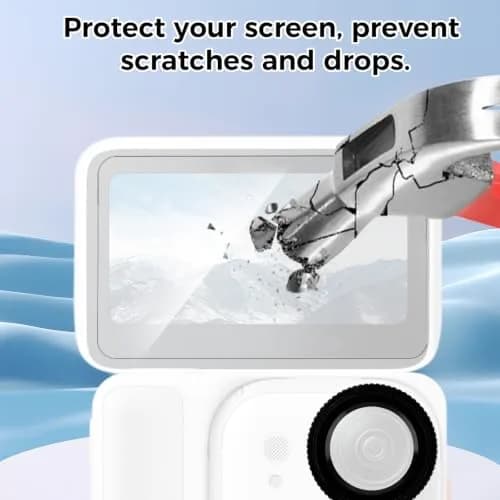 Gosknor Lens Guard Cap with 2 Lens & 2 Screen Protectors for Insta360 GO 3S | 9H Hardness Glass Kit thumbnail 5