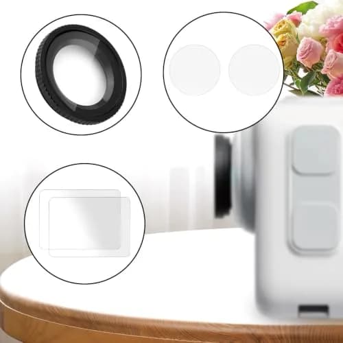 Gosknor Lens Guard Cap with 2 Lens & 2 Screen Protectors for Insta360 GO 3S | 9H Hardness Glass Kit thumbnail 3