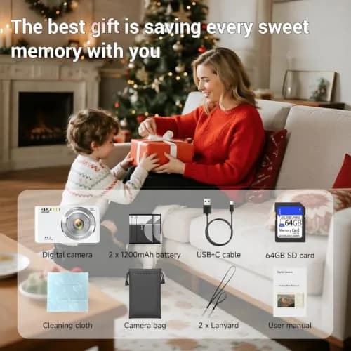 SMARTKLIK Digital Camera for Teens 44MP 4K FHD 16x Zoom 64GB Card | Beginner-Friendly Compact Camera thumbnail 9