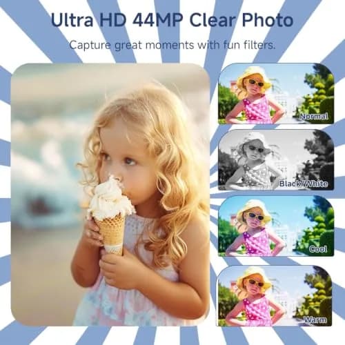 SMARTKLIK Digital Camera for Teens 44MP 4K FHD 16x Zoom 64GB Card | Beginner-Friendly Compact Camera thumbnail 3