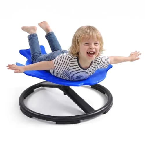 GAKINUNE Autism Sensory Swivel Chair for Kids, Dark Blue | 360° Spin & Balance Support (70-120 chars) thumbnail 1