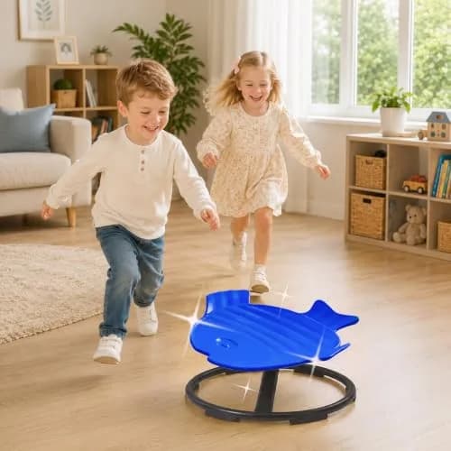 GAKINUNE Autism Sensory Swivel Chair for Kids, Dark Blue | 360° Spin & Balance Support (70-120 chars) thumbnail 4