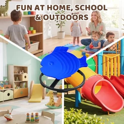 GAKINUNE Autism Sensory Swivel Chair for Kids, Dark Blue | 360° Spin & Balance Support (70-120 chars) thumbnail 6