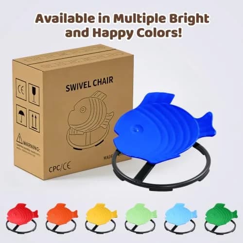 GAKINUNE Autism Sensory Swivel Chair for Kids, Dark Blue | 360° Spin & Balance Support (70-120 chars) thumbnail 9