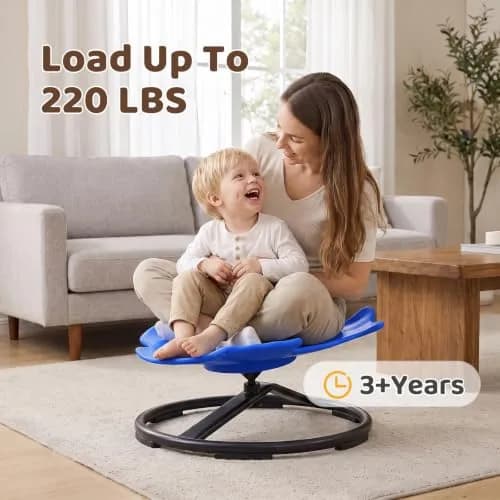 GAKINUNE Autism Sensory Swivel Chair for Kids, Dark Blue | 360° Spin & Balance Support (70-120 chars) thumbnail 2