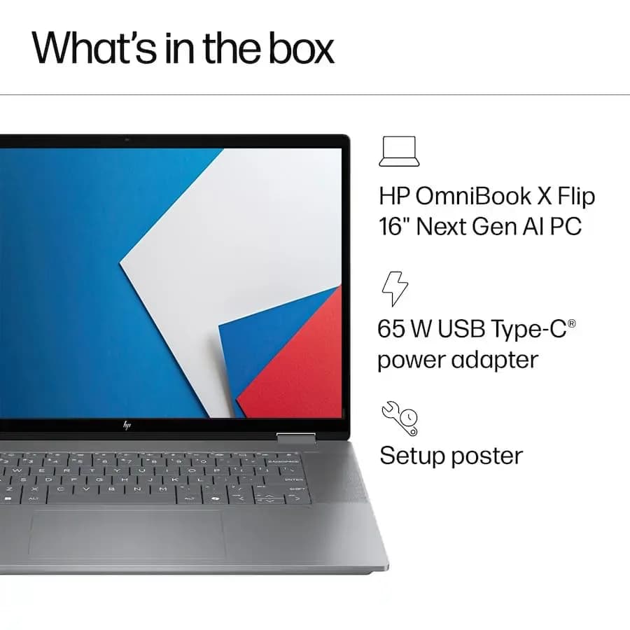 HP OmniBook X Flip 16 2-in-1 Laptop 16" WUXGA IPS Touchscreen | AMD Ryzen 5 220, 8GB RAM, 256GB SSD thumbnail 8
