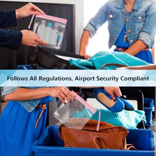 SLIJAR 4Pcs Clear TSA Approved Security Toiletry Bag Quart Size | Leakproof & Waterproof thumbnail 5