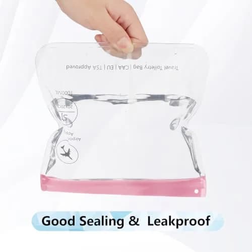SLIJAR 4Pcs Clear TSA Approved Security Toiletry Bag Quart Size | Leakproof & Waterproof thumbnail 3