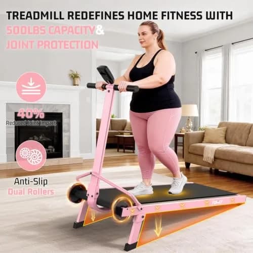 FUNMILY Manual Treadmill 20% Incline | Heavy Duty 500LBS Capacity, Compact & Foldable for Home & Outdoor Use thumbnail 7