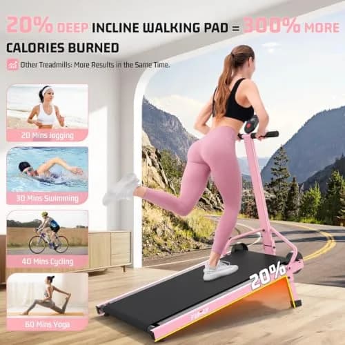 FUNMILY Manual Treadmill 20% Incline | Heavy Duty 500LBS Capacity, Compact & Foldable for Home & Outdoor Use thumbnail 2