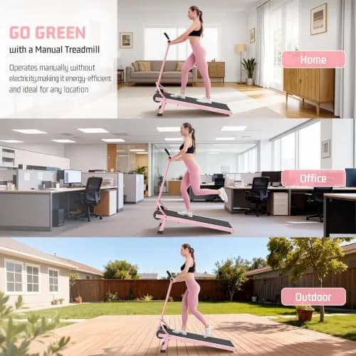 FUNMILY Manual Treadmill 20% Incline | Heavy Duty 500LBS Capacity, Compact & Foldable for Home & Outdoor Use thumbnail 3