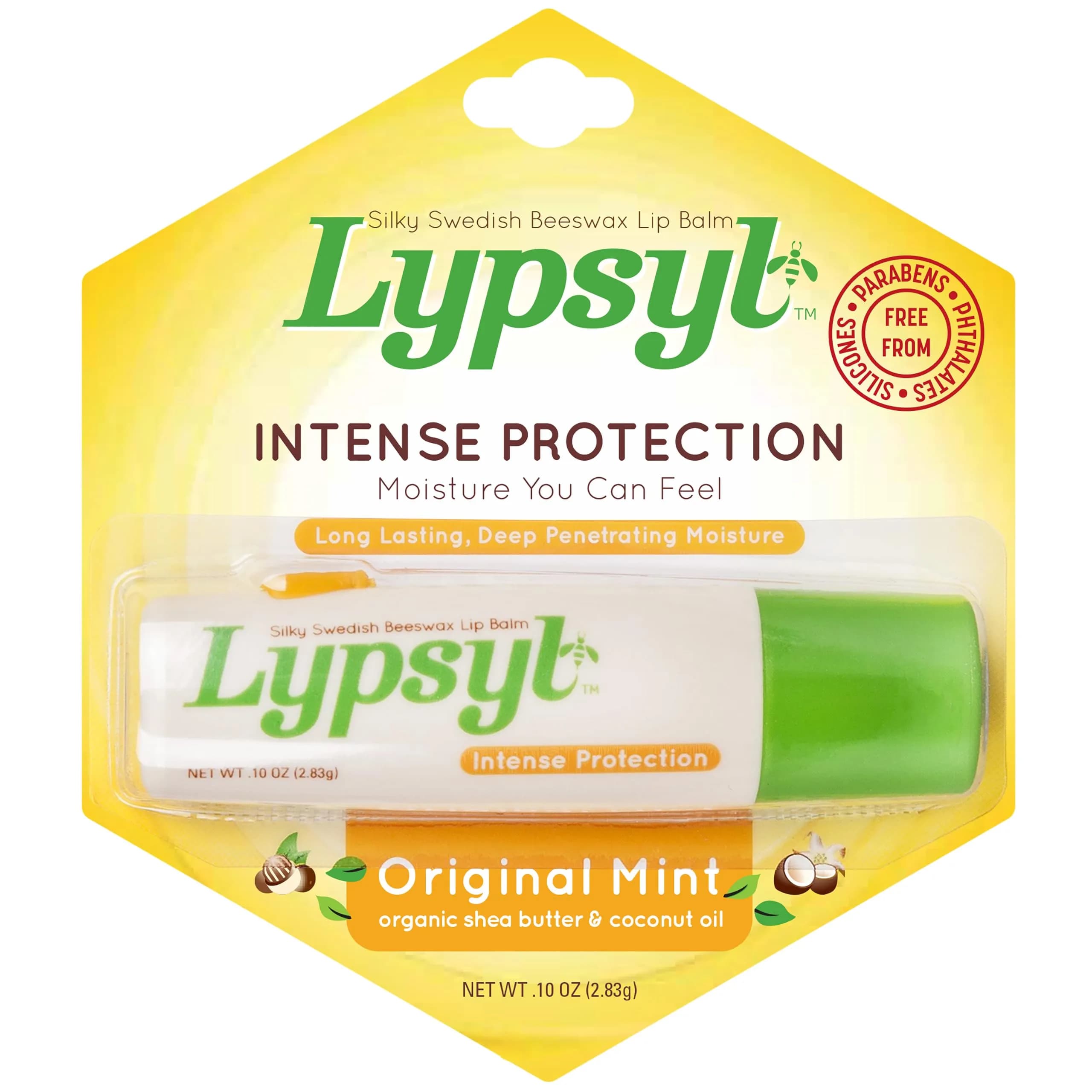 Lypsyl Intense Protection Original Mint Lip Balm 0.10 oz (Pack of 3) Deeply Hydrates & Softens Lips — Yellow