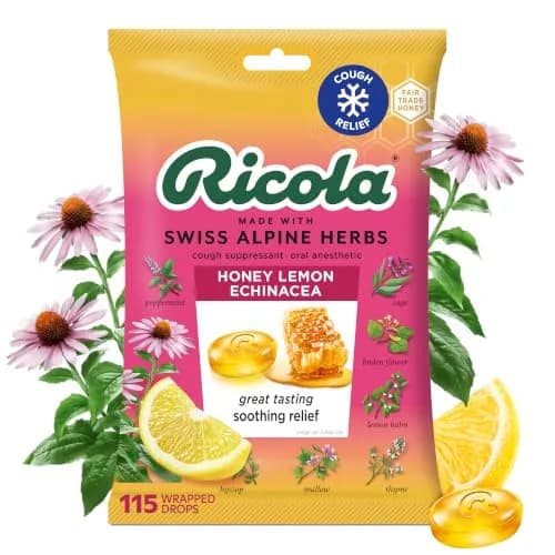 Ricola Honey Lemon Echinacea Cough Drops 115 Count | Menthol & Swiss Herbs for Throat Relief thumbnail 1