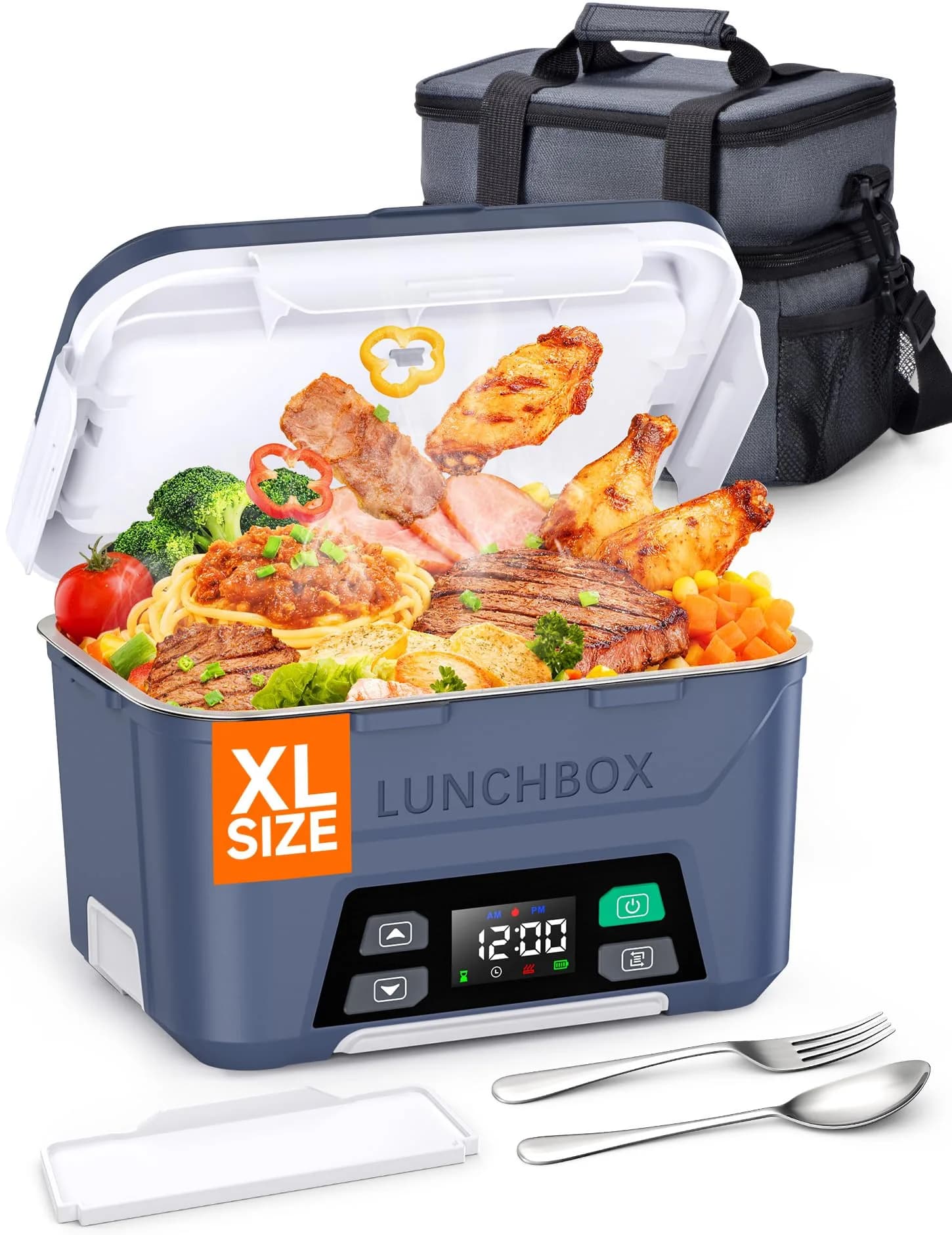 Docusvect 1.5L Cordless Electric Lunch Box with Schedule Heating for Adults