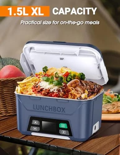 Docusvect 1.5L Cordless Electric Lunch Box with Schedule Heating for Adults thumbnail 2