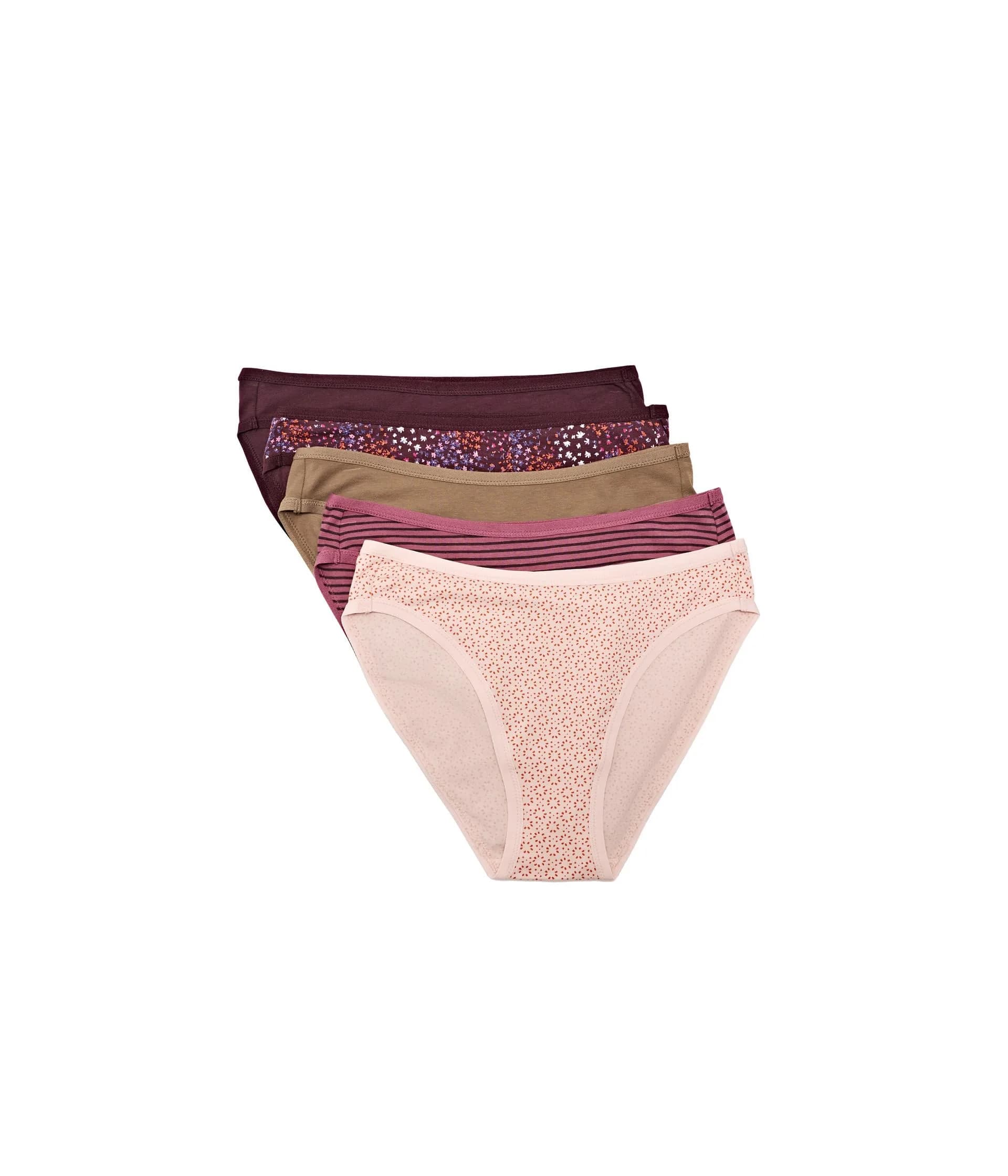 Pact Womens Everyday Classic Fit Bikini 5-Pack First Light Small | Organic Cotton, Full Coverage, Mid Rise - main product image