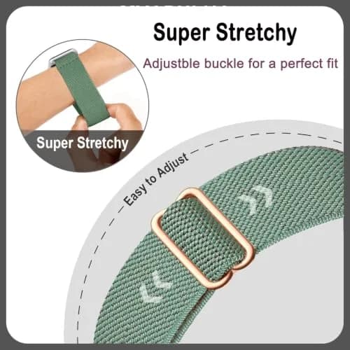 CUNUJIX 5 Pack Stretchy Watch Bands Compatible with Samsung Galaxy Fit 3 | Nylon Elastic Fabric Strap for Galaxy Fit 3 SM-R390 thumbnail 4