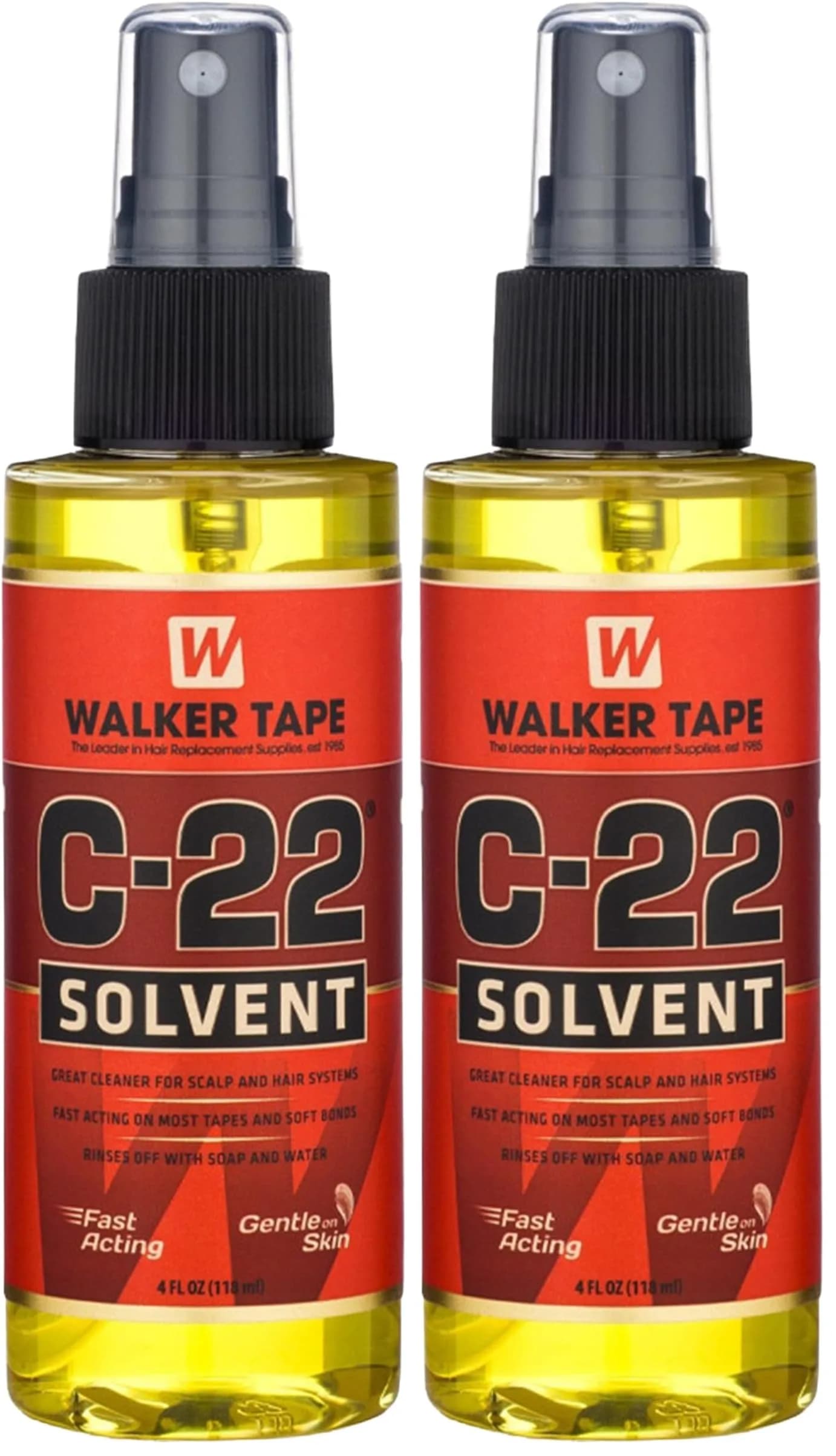 Walker Tape C-22 Solvent Spray 4 oz Pack of 2 | Fast-Acting Adhesive Remover for Wig Tape & Extensions