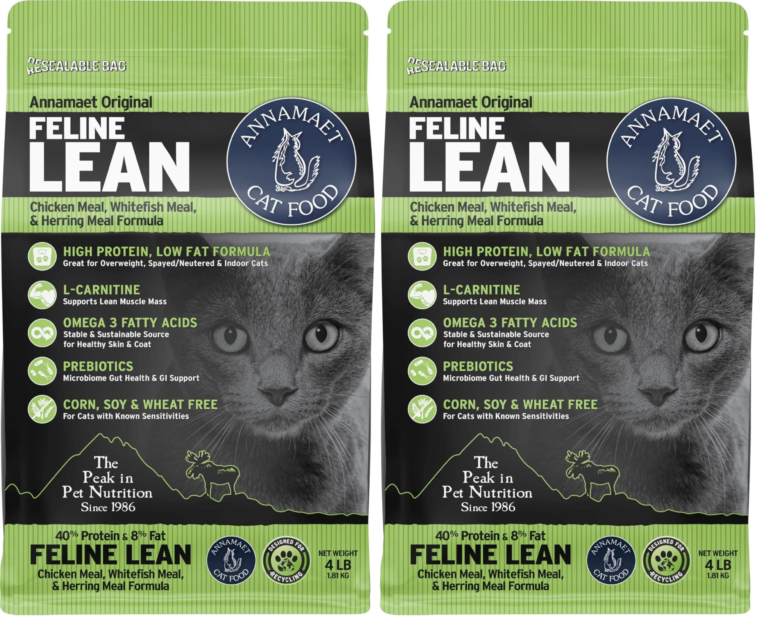 Annamaet Original Feline Lean Dry Cat Food 4-lb Bag | Supports Lean Mass & Weight Management