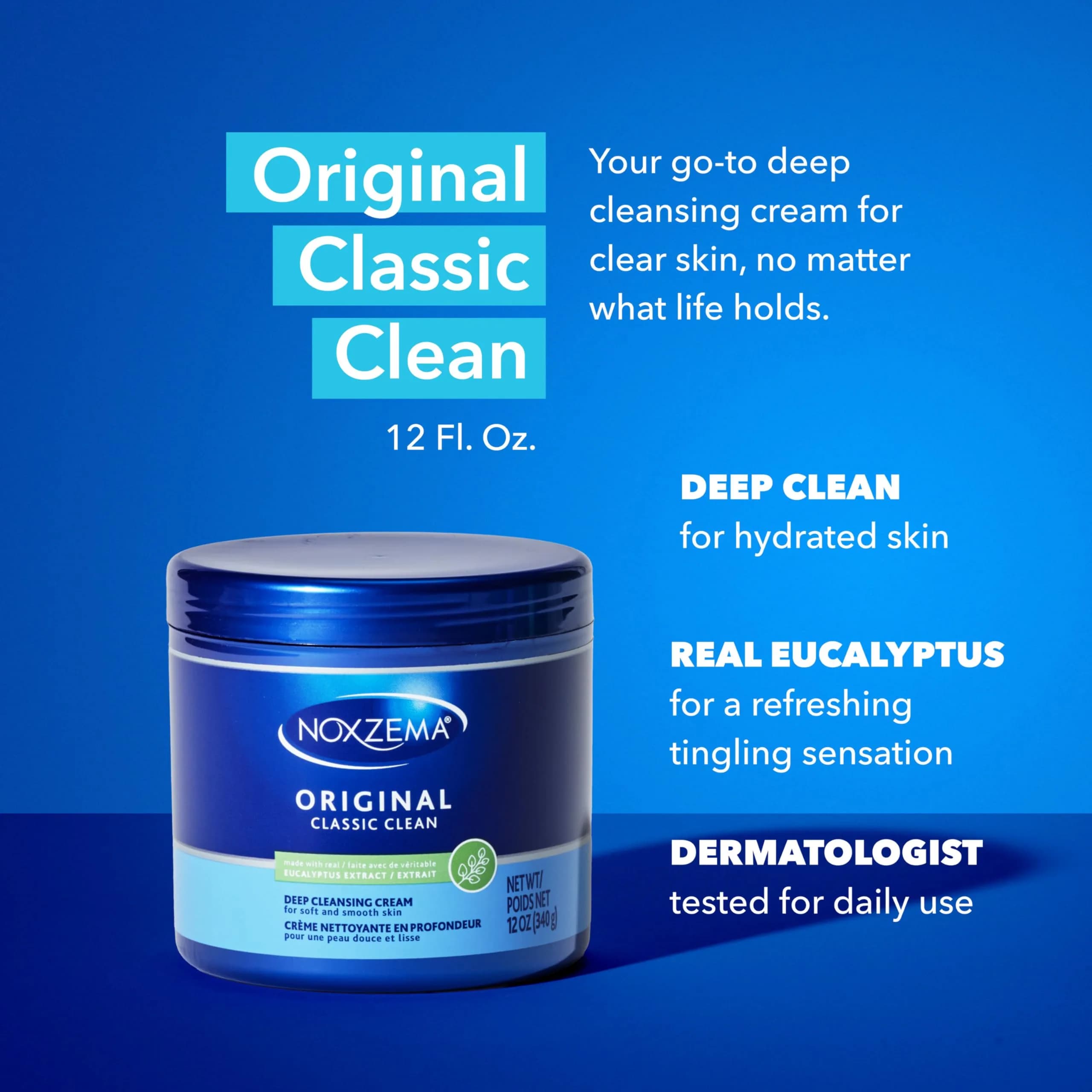 Noxzema Classic Clean Cream, Original Deep Cleansing 710ml (24 Fl Oz) | Dermatologist Tested - view 3