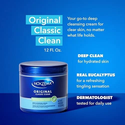 Noxzema Classic Clean Cream, Original Deep Cleansing 710ml (24 Fl Oz) | Dermatologist Tested thumbnail 3
