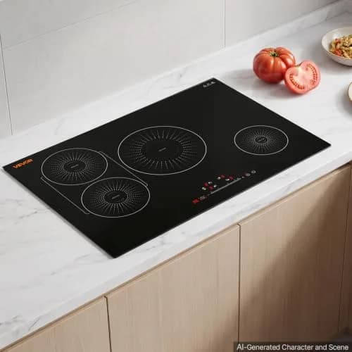 VEVOR 30-inch 4-Burner Induction Cooktop 7500W 220V | Built-in Electric Stove with Touch Control & Timer thumbnail 8