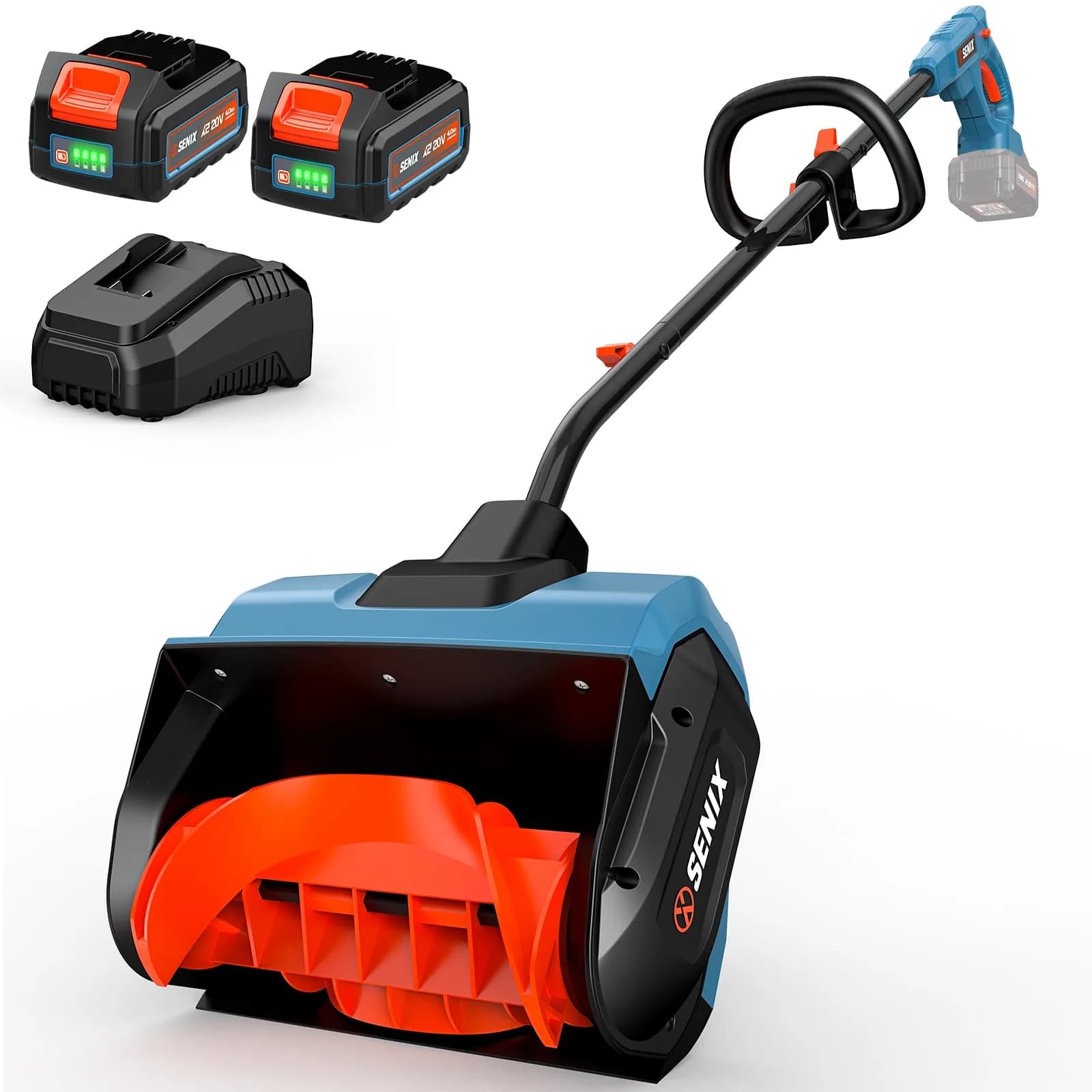 SENIX Cordless Snow Shovel 13" | Efficient, Lightweight & Dual Battery Power for Indian Winters
