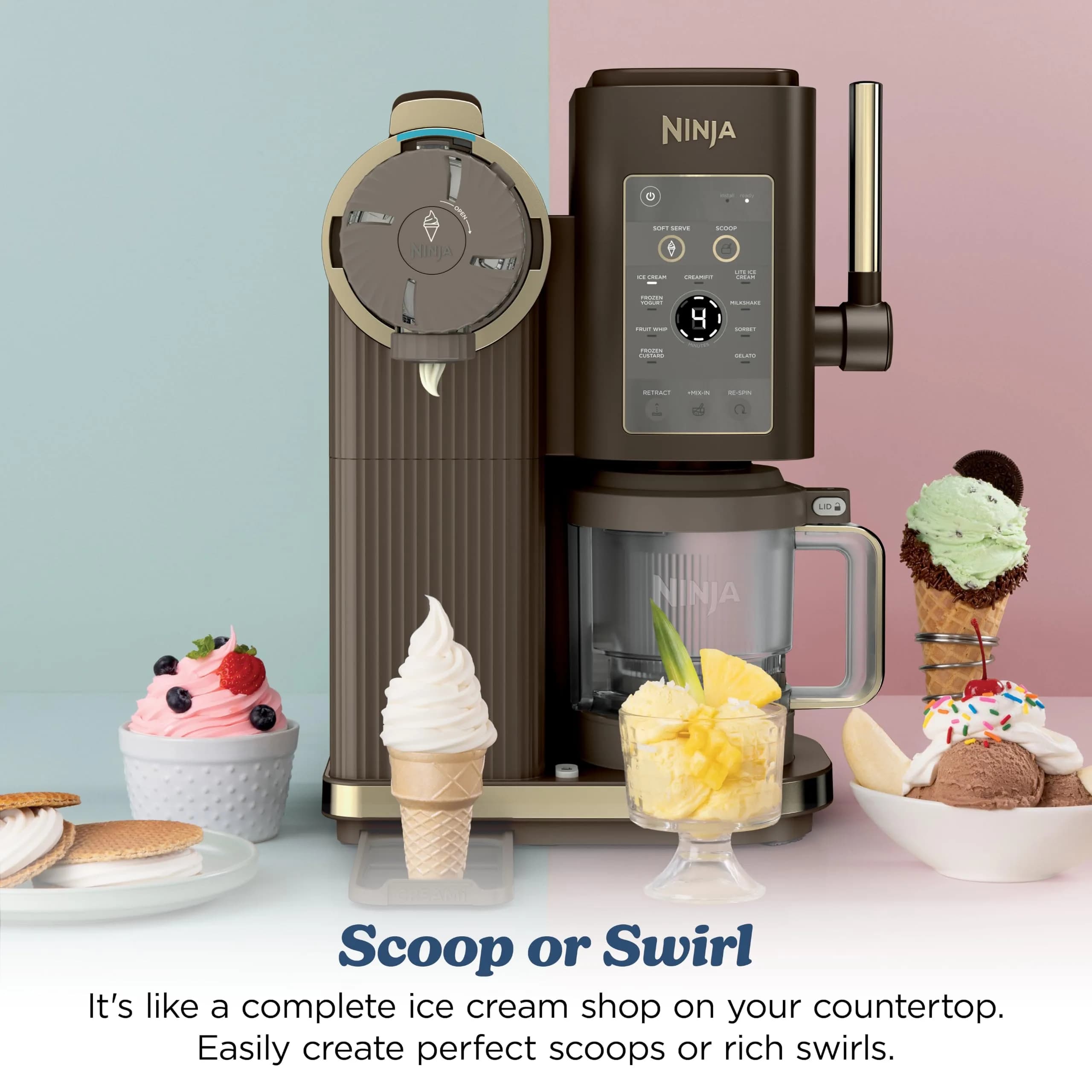 Ninja Creami NC701BR 13-in-1 Ice Cream & Soft Serve Maker, 10.2 L (2.7 Gal) Capacity | Customizable Frozen Treats - view 5