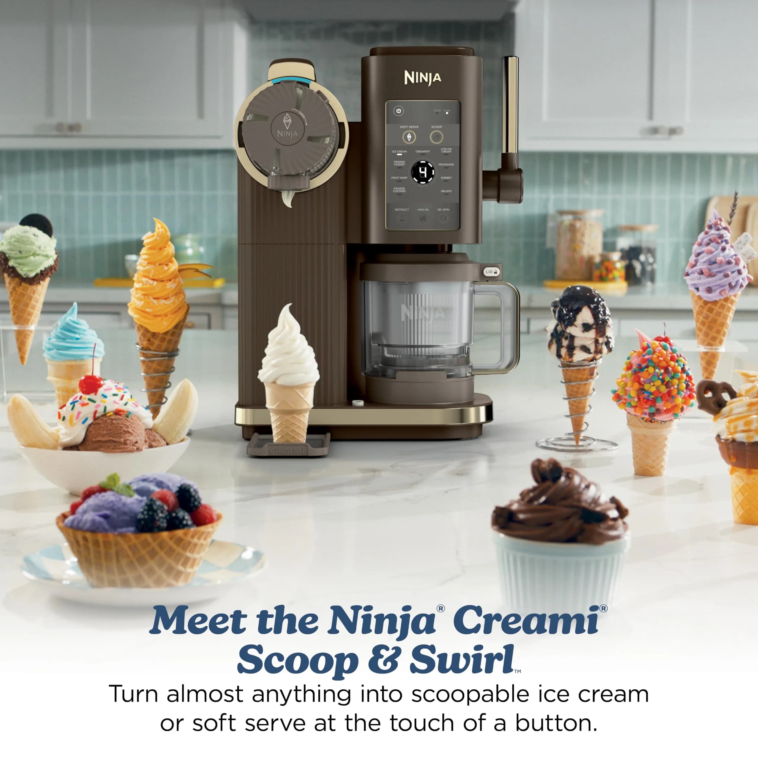 Ninja Creami NC701BR 13-in-1 Ice Cream & Soft Serve Maker, 10.2 L (2.7 Gal) Capacity | Customizable Frozen Treats - view 2