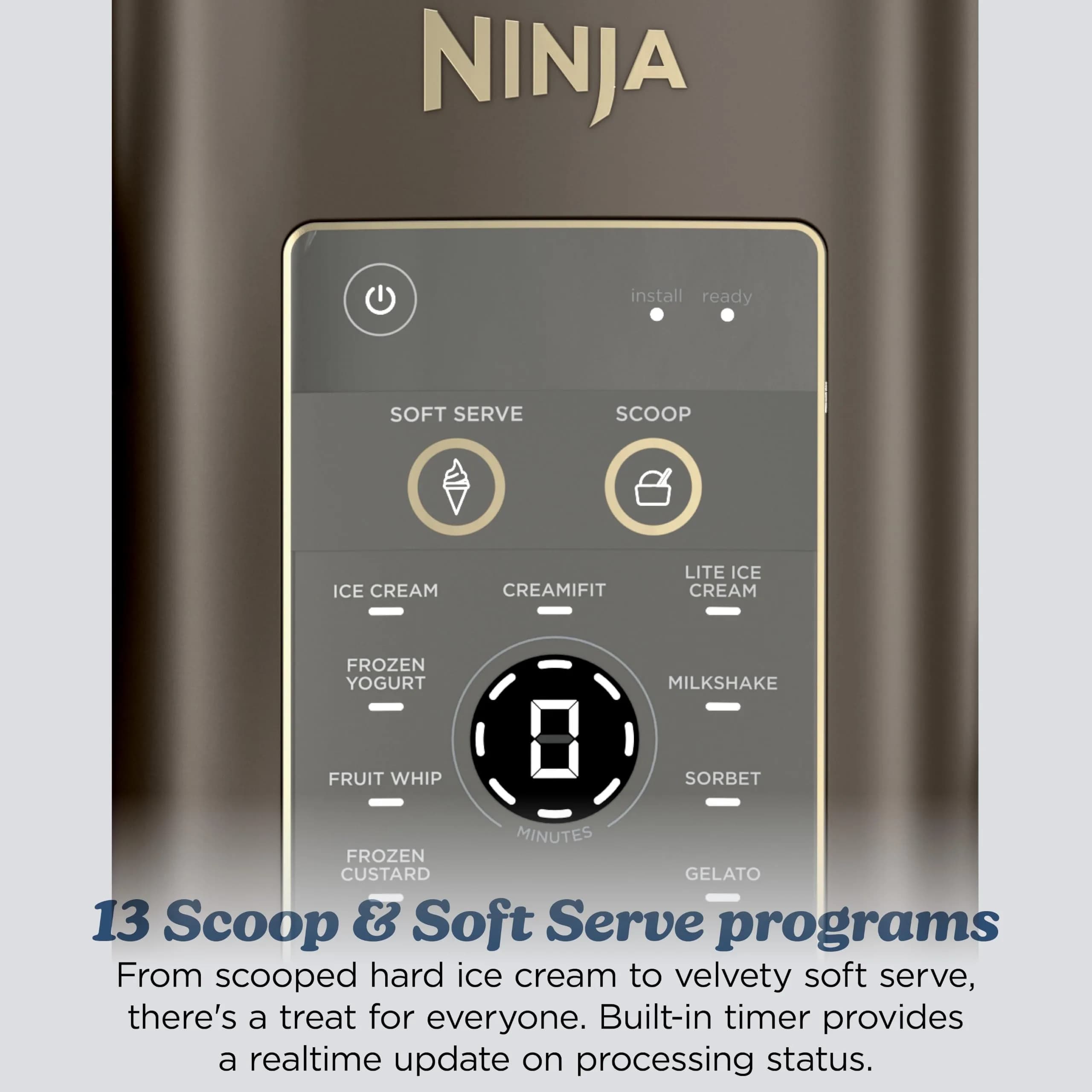 Ninja Creami NC701BR 13-in-1 Ice Cream & Soft Serve Maker, 10.2 L (2.7 Gal) Capacity | Customizable Frozen Treats - view 3