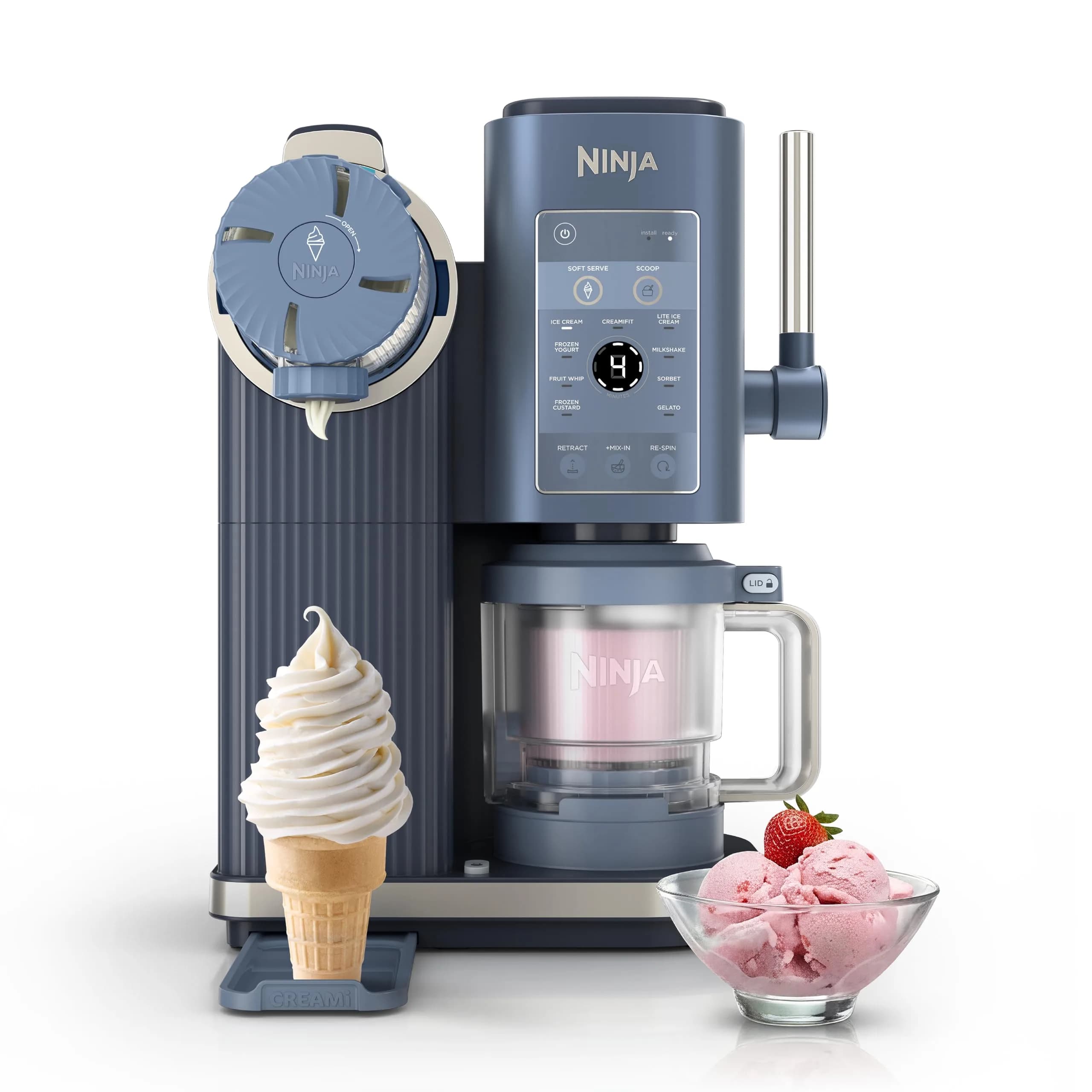 Ninja Creami Scoop & Swirl 13-in-1 Ice Cream and Soft Serve Maker NC701BL, 17.52 in (44.5 cm) Height | 13 Programs for Custom Frozen Treats