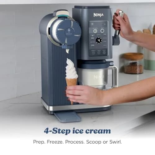Ninja Creami Scoop & Swirl 13-in-1 Ice Cream and Soft Serve Maker NC701BL, 17.52 in (44.5 cm) Height | 13 Programs for Custom Frozen Treats thumbnail 9